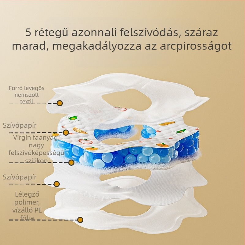 Egyszer használatos nyálkendő bébiknek – vízálló, nem szövött anyagból, uniszex, 0–6 éves gyerekek számára – Jingqi