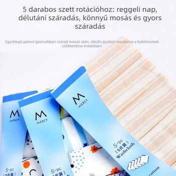 MORCIEY babaszájkendő – 100% pamut, kiváló nedvszívás, újszülötteknek (0–1 év), minták: állatok, csíkok, kockás, rajzok