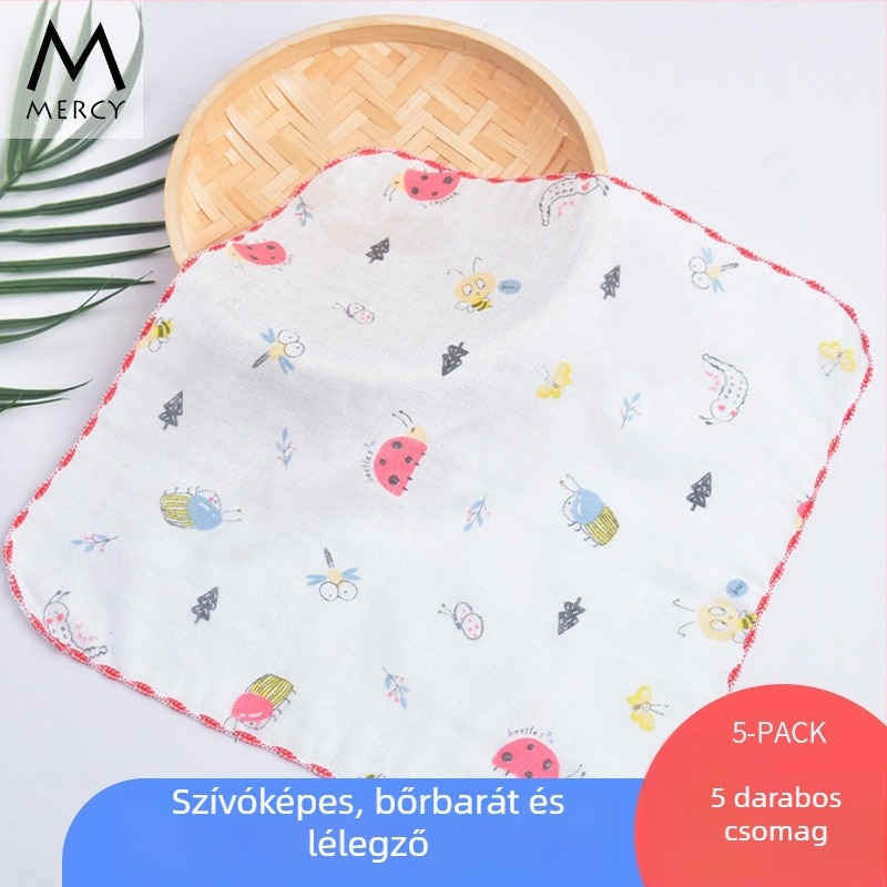 MORCIEY babaszájkendő – 100% pamut, kiváló nedvszívás, újszülötteknek (0–1 év), minták: állatok, csíkok, kockás, rajzok