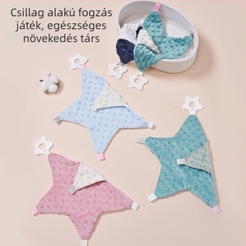 Nyálkendő szilikon rágóval babáknak 0–3 éves korig – bean velvet anyag, élelmiszer-minőségű szilikon, nyugtató funkció