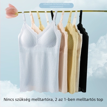 Két az egyben kismama- és szoptatós top beépített melltartó betétekkel, nincs szükség külön melltartóra, buborékos csipével, hosszított fazon