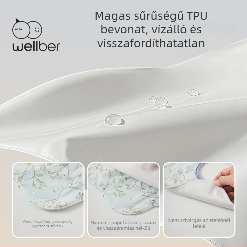Pamut nyálkendő, nyakpánt stílusú kendő, nedvszívó, babáknak és 0–6 éves gyerekeknek, mintás figurával, készlet