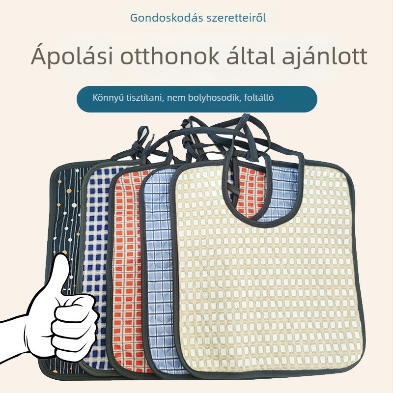 Pamut etetőbib gyerekeknek, 3–8 év — vízálló és szennyeződés-álló, uniszex, mintázat: a képen látható