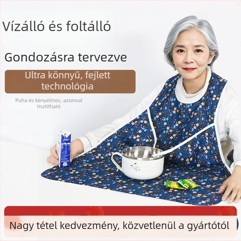 Felnőttek etető kötény — vízálló, szennyeződésálló, PVC és poliészter anyagból, uniszex