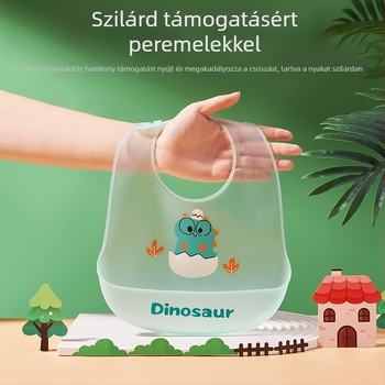 Szilikonból készült baba etetőbib – vízálló, ultra puha, 0–3 éves korig