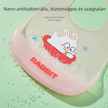 Szilikonból készült baba etetőbib – vízálló, ultra puha, 0–3 éves korig