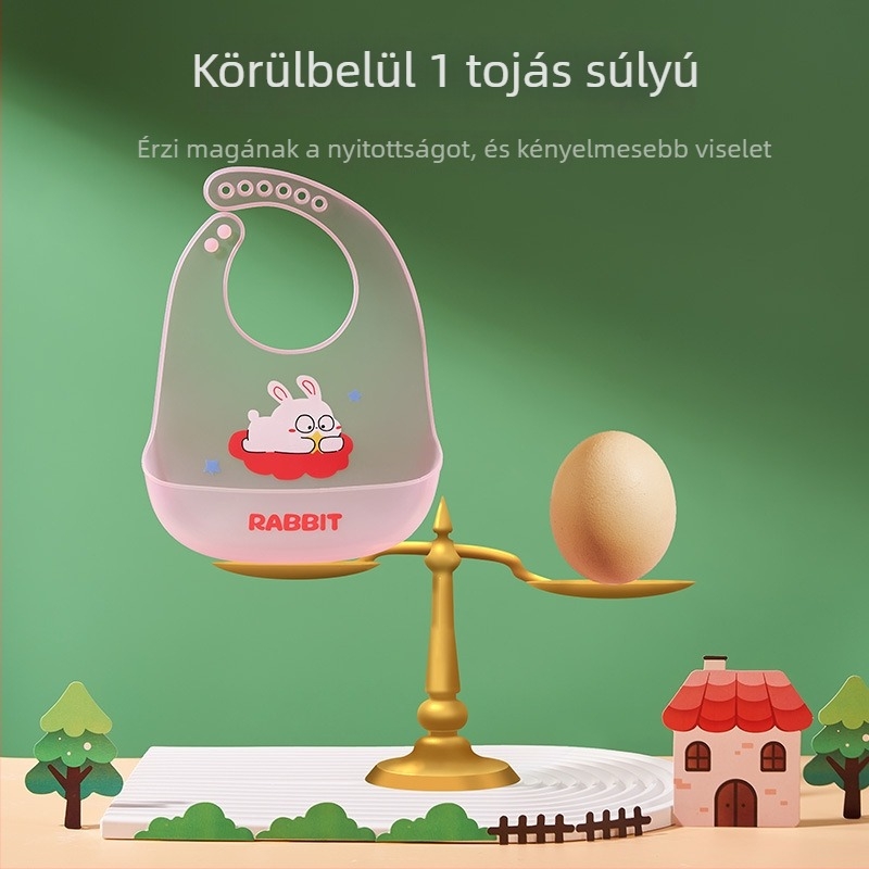 Szilikonból készült baba etetőbib – vízálló, ultra puha, 0–3 éves korig
