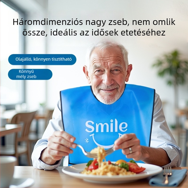 TPU felnőtt etető kötény – vízálló és szennyeződésálló, étkezéshez, uniszex