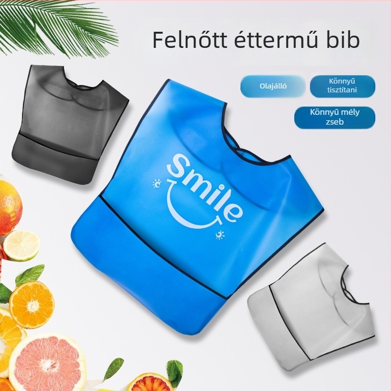 TPU felnőtt etető kötény – vízálló és szennyeződésálló, étkezéshez, uniszex