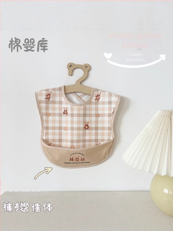 Unisex ujjatlan etető kötény poliészterből — vízálló, olajálló, 0–6 éves korig