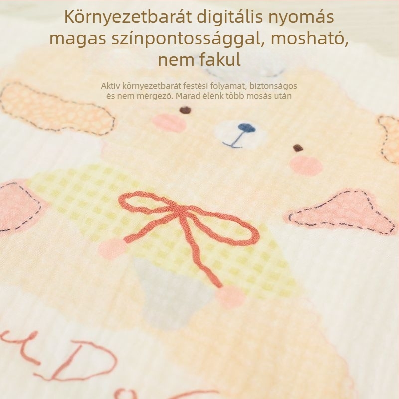 Gyerekeknek készült pamut arc törölköző – kis négyzetes, 100% pamut, nedvszívó, 3–8 éveseknek, 2025 tavasz