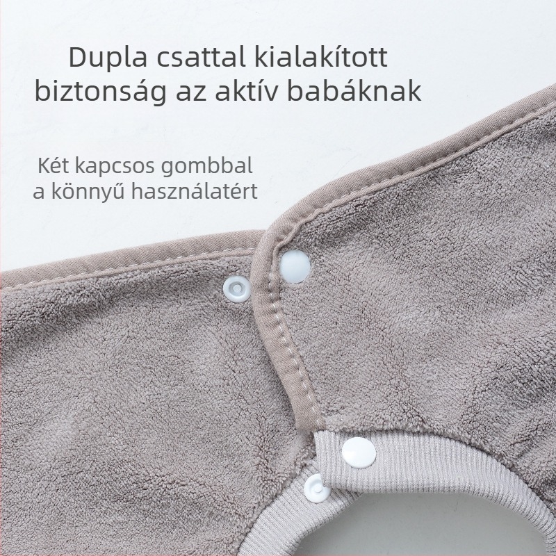 Grace/Jielia Gyermekeknek szóló vízálló kötény kendővel az arc mosásához és a fogak tisztításához, 3–8 éveseknek, Anyagok: gyapjú–polietester/poliamid keverék