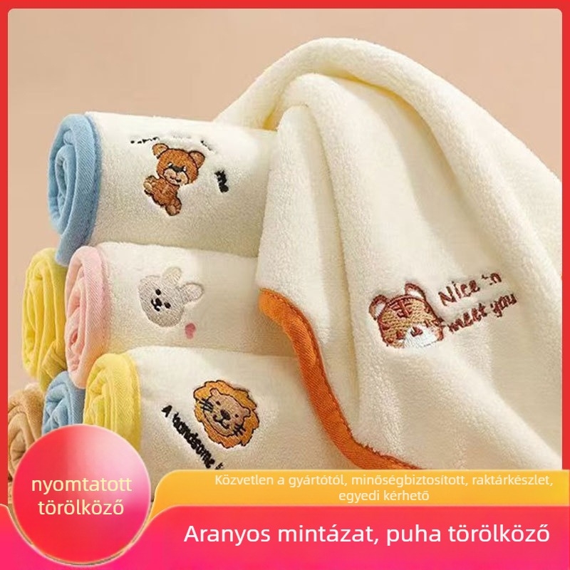 Yu rao Baba korall fleece törölköző, 200–300 g, hímzett szegéllyel