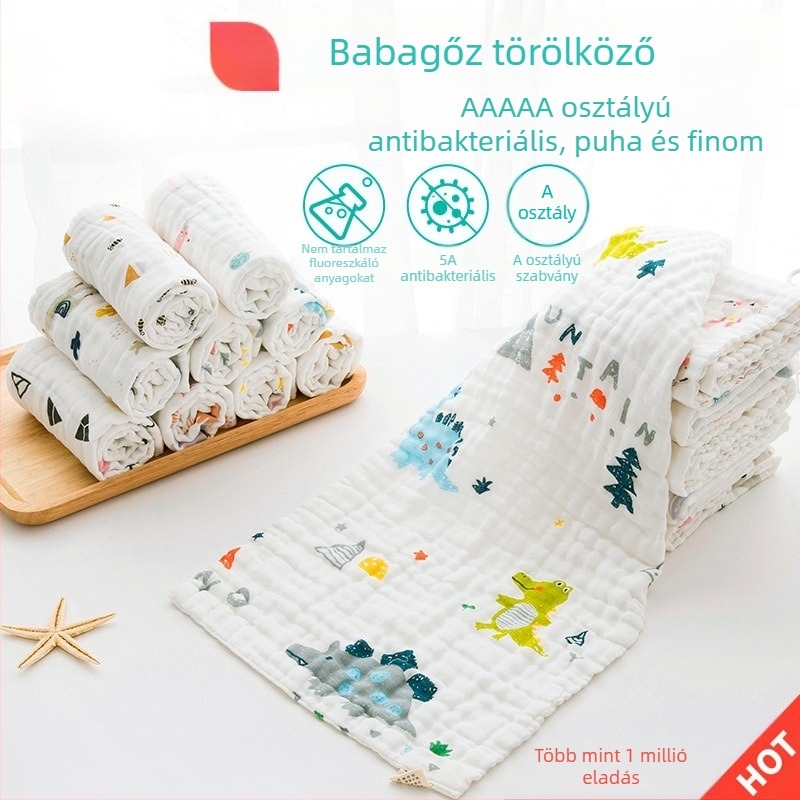 Géz kendő arcra, baba számára, 100% pamut, ultra puha, újszülött fürdető törölköző