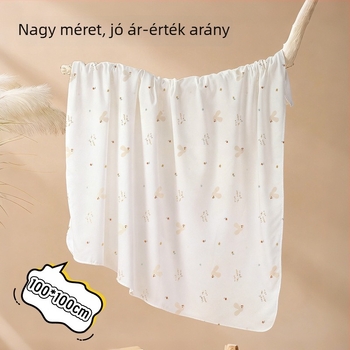 Újszülött becsomagoló kendő 100% pamutból — Cartoon mintázat, Cool qier márka, használható beburkolásra/takaróként