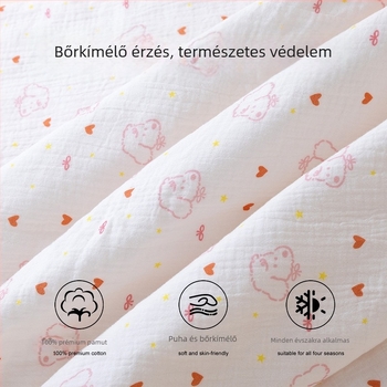Kisbabák kapucnival takarója, 100% pamut, antibakteriális 7A, állat- és rajzfilmsz mintázat, újszülötteknek
