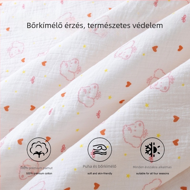 Kisbabák kapucnival takarója, 100% pamut, antibakteriális 7A, állat- és rajzfilmsz mintázat, újszülötteknek