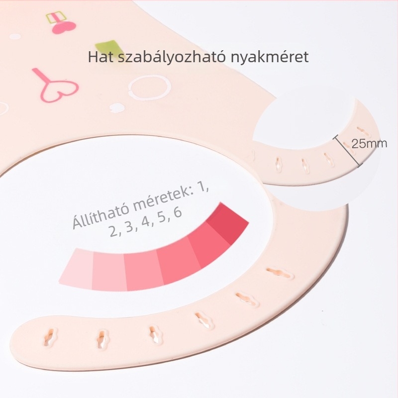 IKV élelmiszer-minőségű szilikon baba etetőbib, vízálló, ultra-soft és ultra-thin, nyálzsákkal, mintás – rajzfilm/virág, 1–3 éveseknek