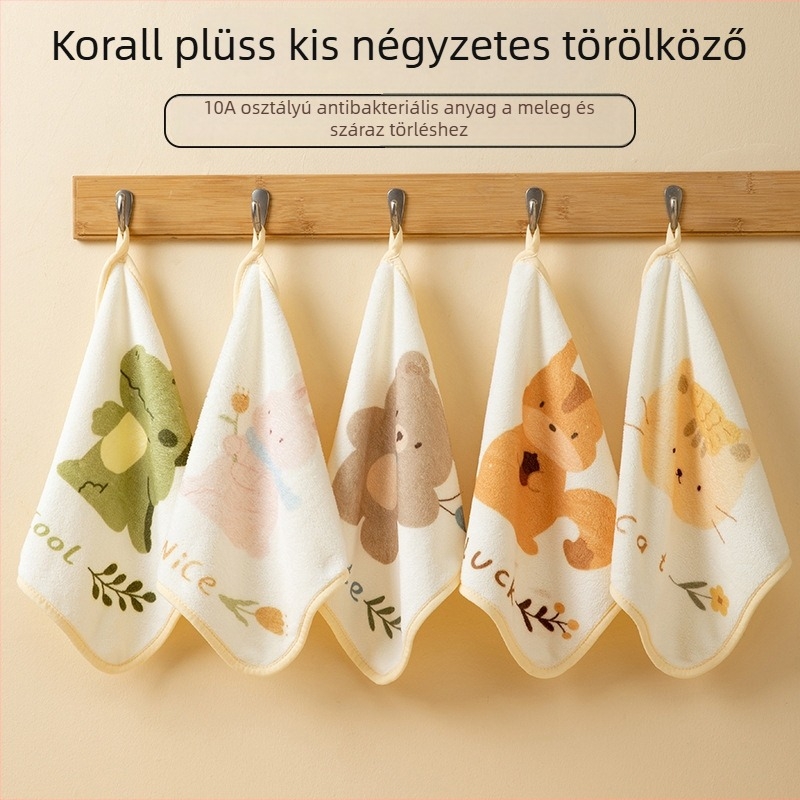 Baba antibakteriális korall fleece törölköző, 150D, sima szövés