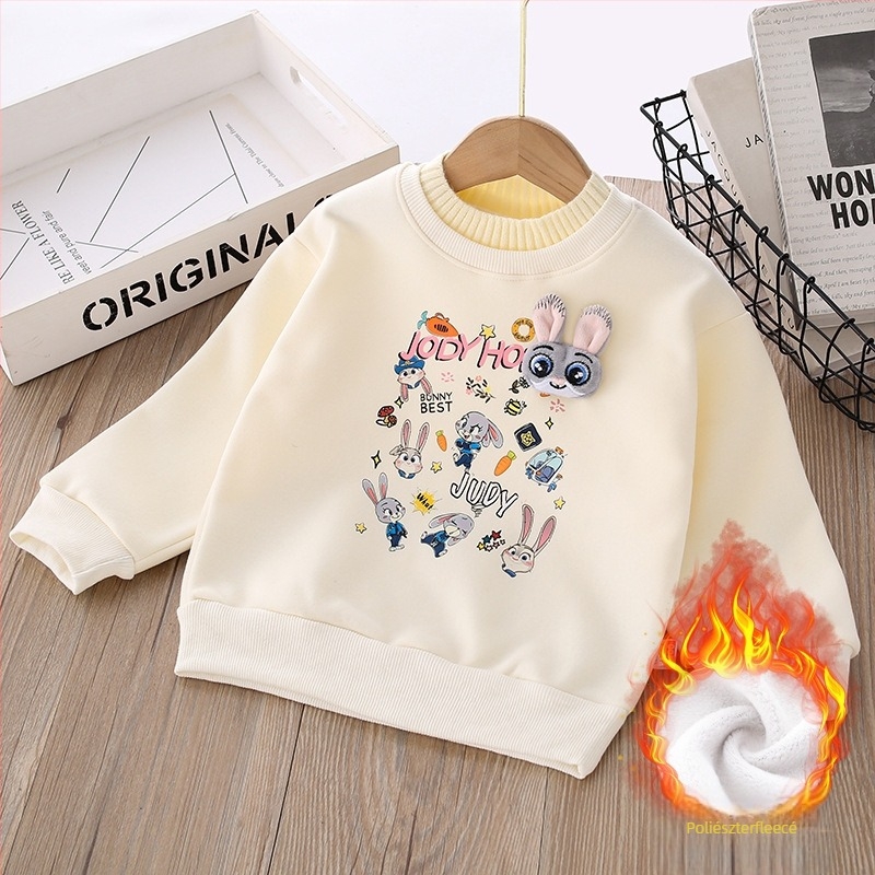 Lányos pamut pulóver, casual stílus, 60% pamut, 3–8 éveseknek, 2024 téli szezon