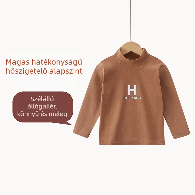 Gyerekeknek hosszú ujjú alapréteg felső, Derong poliészter puha felülettel, karikatúra mintás, koreai stílus, 1–3 éveseknek, tavasz–ősz