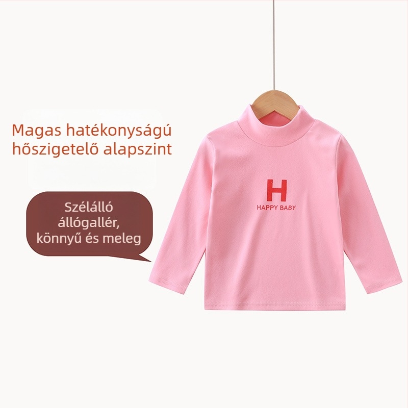 Gyerekeknek hosszú ujjú alapréteg felső, Derong poliészter puha felülettel, karikatúra mintás, koreai stílus, 1–3 éveseknek, tavasz–ősz