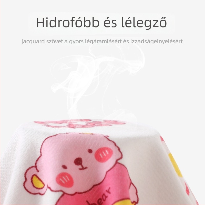 Gyerekeknek készült hosszú ujjú pamut póló bolyhosított pamutból, nedvességelvezető, gallér nélküli