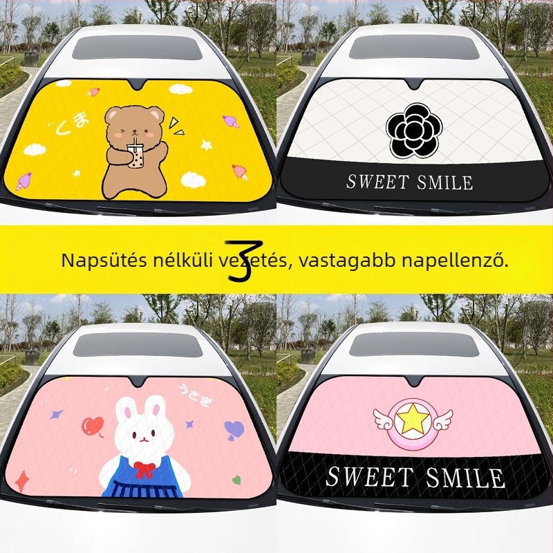 Autó napvédő árnyékoló Oxford anyagból, szívókorongos rögzítés, általános illeszkedés, logónyomás, testreszabható