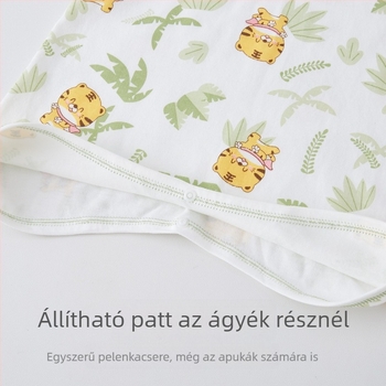 Baba pamut hosszú ujjú rugdalózó, hasi védelem, semleges nem, 0–12 hónap (80 cm-ig), 100% pamut, tavasz–ősz