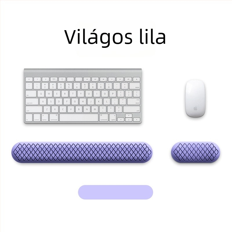 Szilikon billentyűzet csuklópárna, egyoldalas, tartó funkcióval, fémes stancolás, logó nyomtatott, modell J446/J447