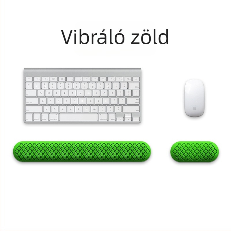 Szilikon billentyűzet csuklópárna, egyoldalas, tartó funkcióval, fémes stancolás, logó nyomtatott, modell J446/J447