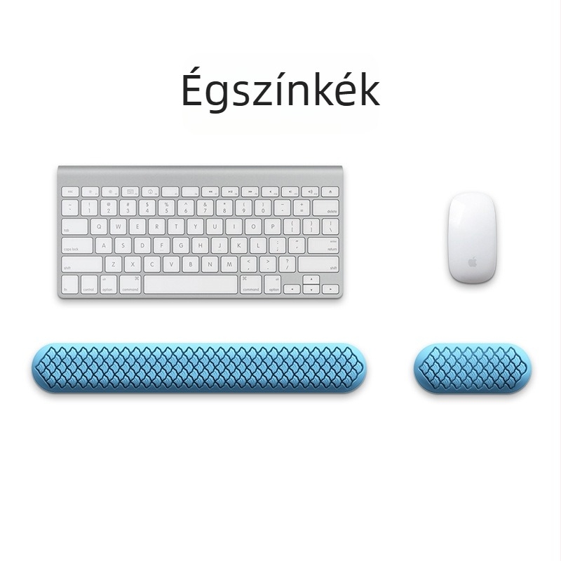 Szilikon billentyűzet csuklópárna, egyoldalas, tartó funkcióval, fémes stancolás, logó nyomtatott, modell J446/J447