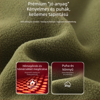 Gyerekeknek készült polárdzseki álló gallérral, cipzárral, vastag polár, poliészterből készült bélés, középhosszú