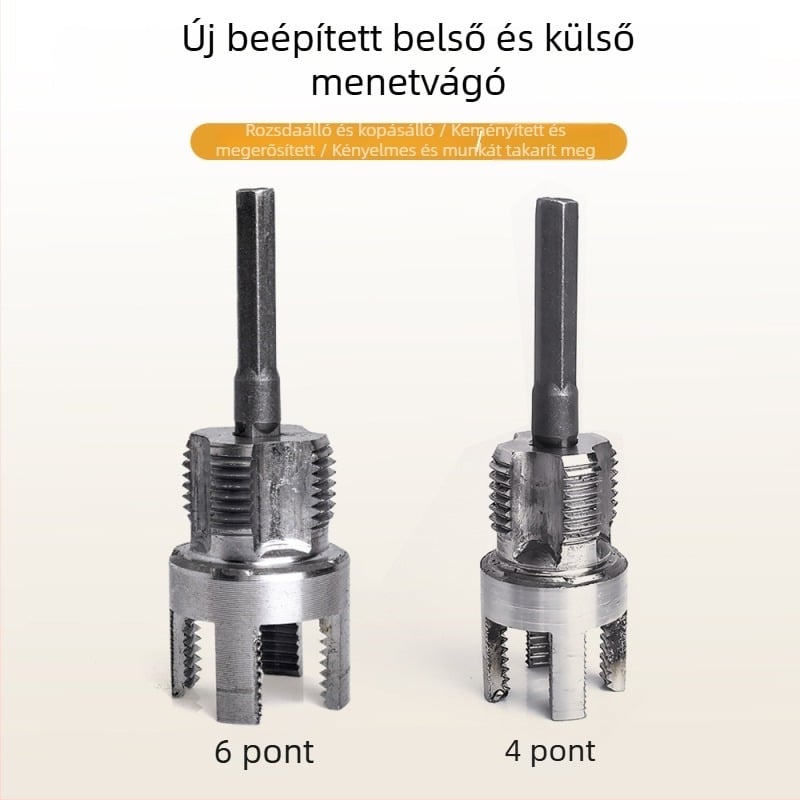 Csőmenet-készítő, belső–külső integrált kivitel, szénacélból (Formátum: Formula; 1 készlet; Háztartási használat; Kompatibilis PPR/PE csövekkel; Fúróval kompatibilis)