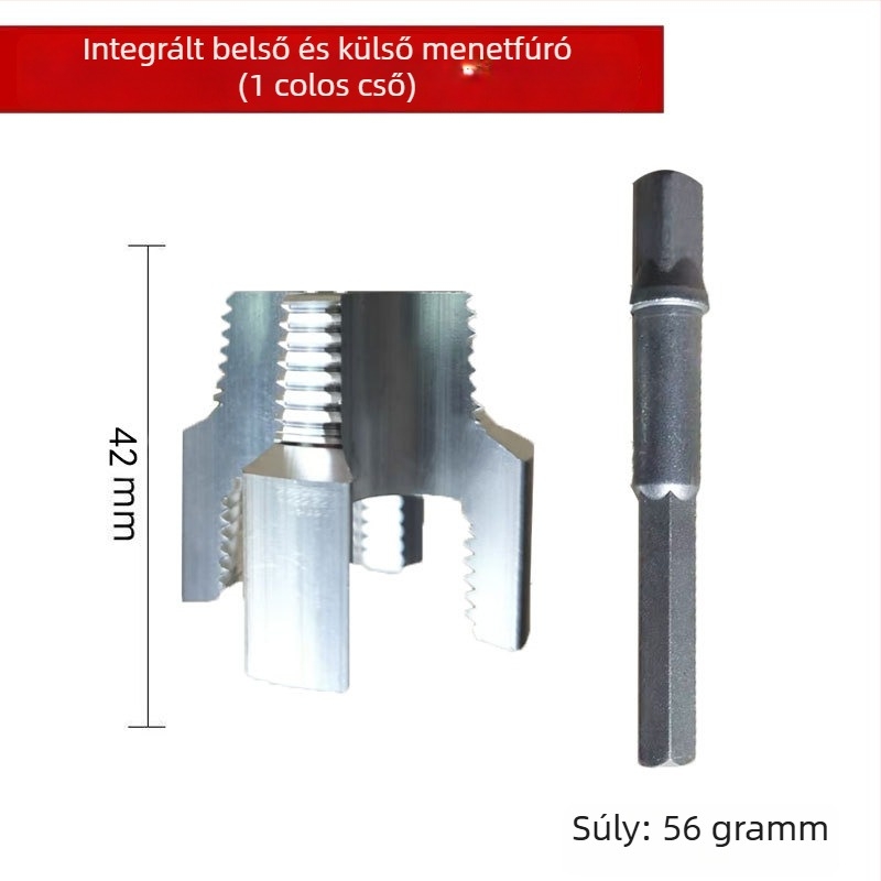 Csőmenet-készítő, belső–külső integrált kivitel, szénacélból (Formátum: Formula; 1 készlet; Háztartási használat; Kompatibilis PPR/PE csövekkel; Fúróval kompatibilis)