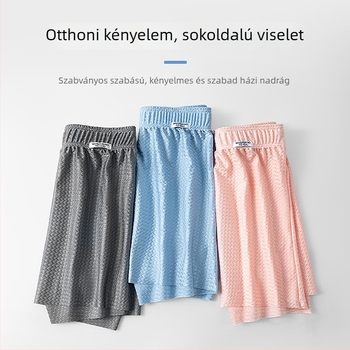 Férfiak számára lélegző éjszakai nadrág, középmagas derék, kötött anyag, fő anyag nylon 80–90%, ágyék környéki bélés viszkóz 30–50%, otthoni viselet, kényelmes, szellős, gyorsan száradó