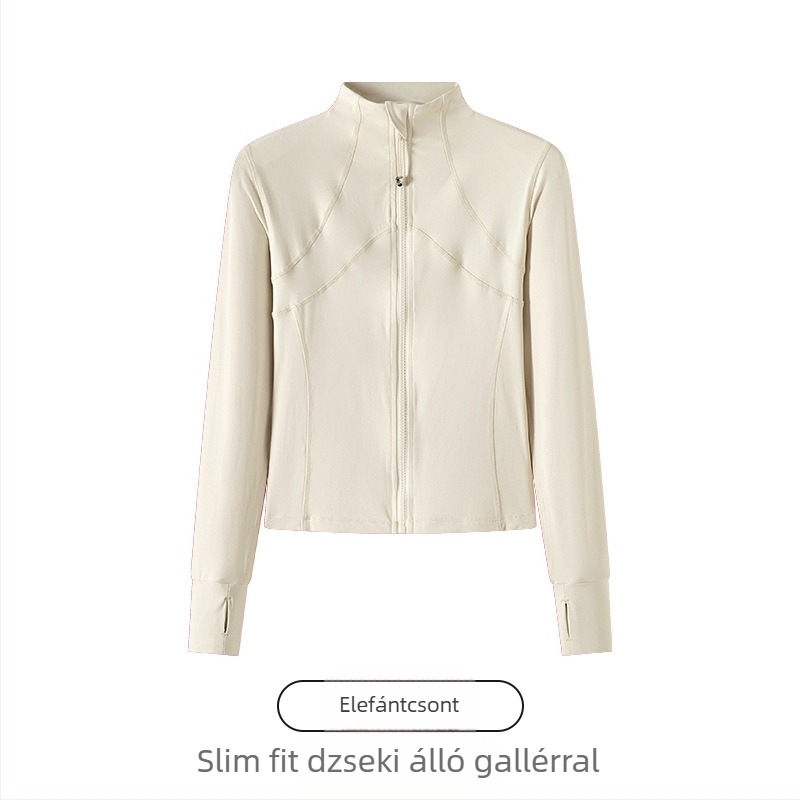 H536 Női UV-védett sportdzseki, hosszú ujjú, jóga- és futó felsővel, álló gallér
