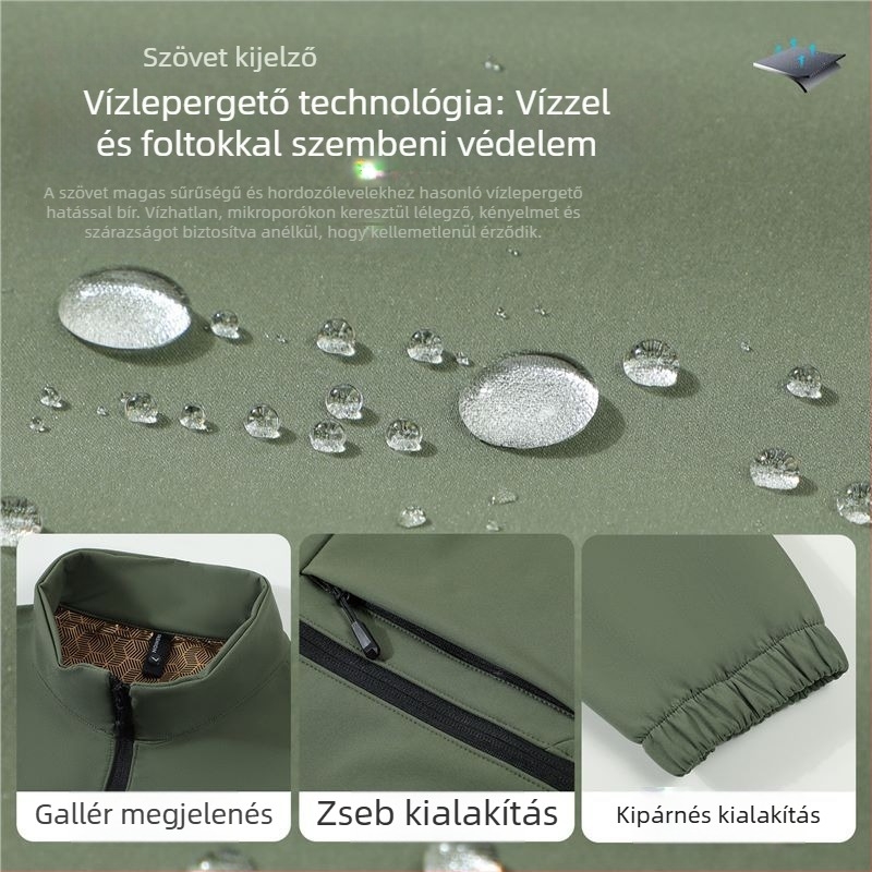 Munkavédelmi téli dzseki kapucnival, álló gallér, zipzár, gyapjú külső anyag, poliészter bélés, hímzett logó