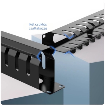 Kábelkezelő szekrény, 12/24 porttal, korrózióálló, nagy kapacitású, telefon- és hálózati kábelekhez