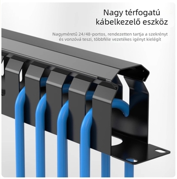 Kábelkezelő szekrény, 12/24 porttal, korrózióálló, nagy kapacitású, telefon- és hálózati kábelekhez