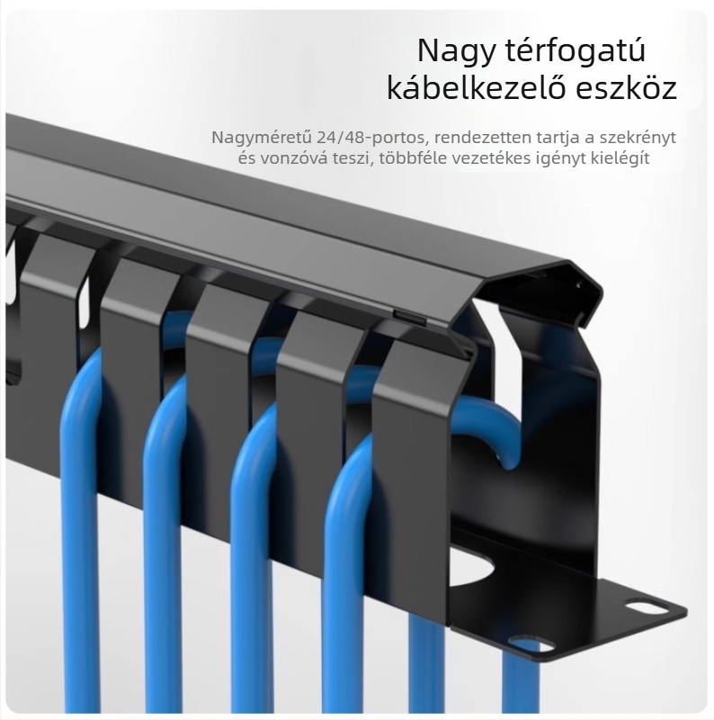 Kábelkezelő szekrény, 12/24 porttal, korrózióálló, nagy kapacitású, telefon- és hálózati kábelekhez