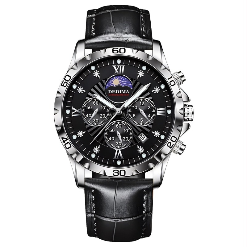 Delma D506 Férfi Sport Quartz Karóra Holdfázis, Világító, Kronográf, Vízálló 30M