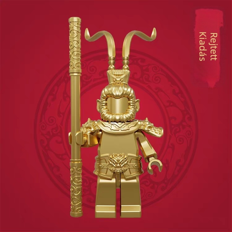 Monkey King és Guanyin mini figura építő készlet, ABS műanyag, akár 38 darab, korosztály 7–14