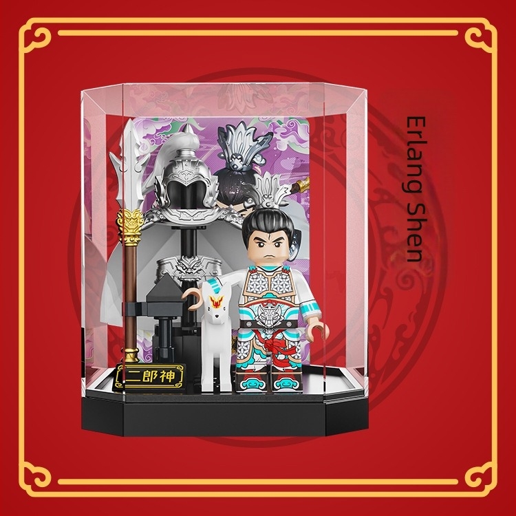 Monkey King és Guanyin mini figura építő készlet, ABS műanyag, akár 38 darab, korosztály 7–14