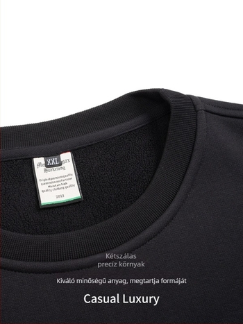 Polárbéléssel bélelt vastag meleg pulóver – kerek nyakú, hosszú ujjú, bő szabású