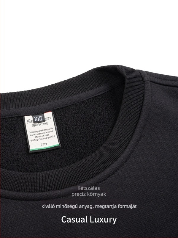 Polárbéléssel bélelt vastag meleg pulóver – kerek nyakú, hosszú ujjú, bő szabású