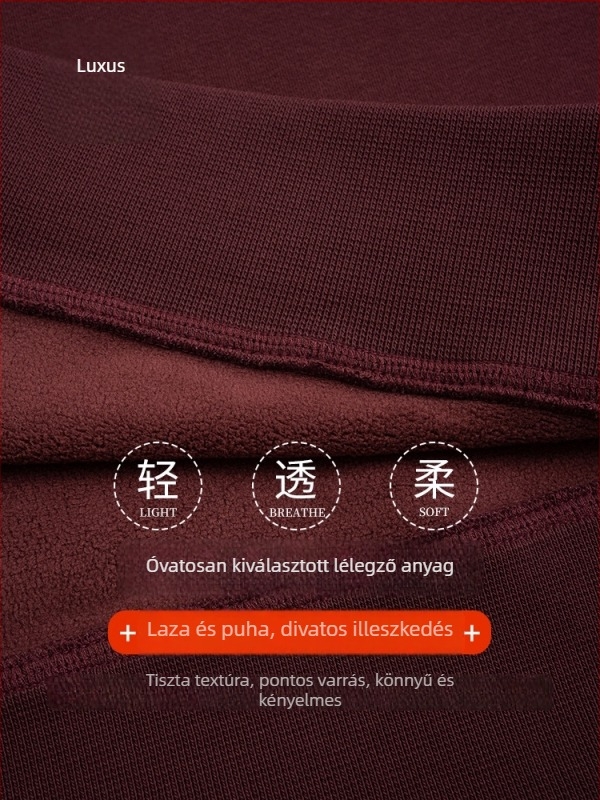 Polárbéléssel bélelt vastag meleg pulóver – kerek nyakú, hosszú ujjú, bő szabású