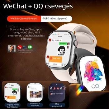 Okosóra telefon SIM-kártya foglalattal, 5G, érintőképernyő, szilikon szíj, támogatja az alkalmazásokat