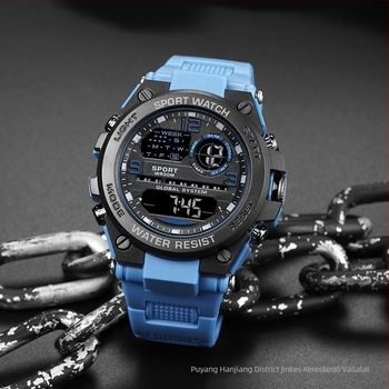 Elektronikus karóra ébresztővel, számjegy kijelzővel, 45 mm-es tárcsával, vízálló 10 m, elektronikus működés