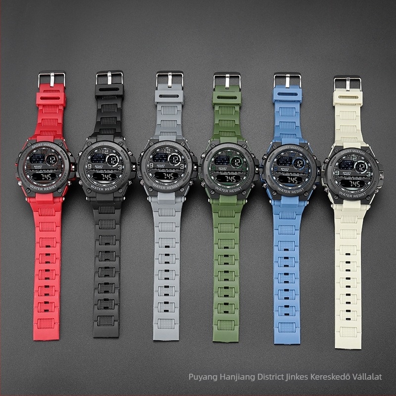 Elektronikus karóra ébresztővel, számjegy kijelzővel, 45 mm-es tárcsával, vízálló 10 m, elektronikus működés